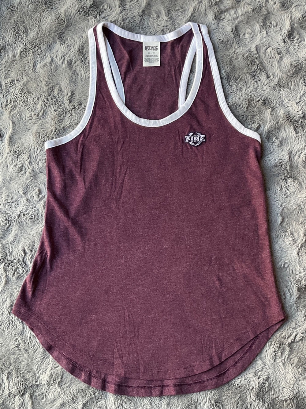 Victoria's Secret Maroon Tank Top with White Trim